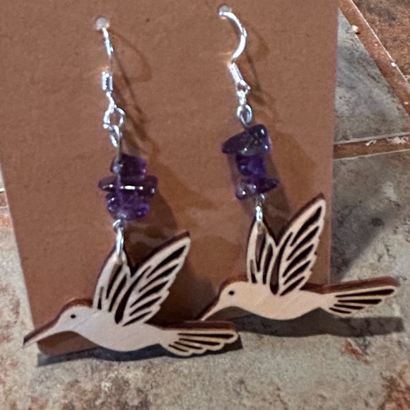 Hummingbird dangle earrings - Picture 5 of 6